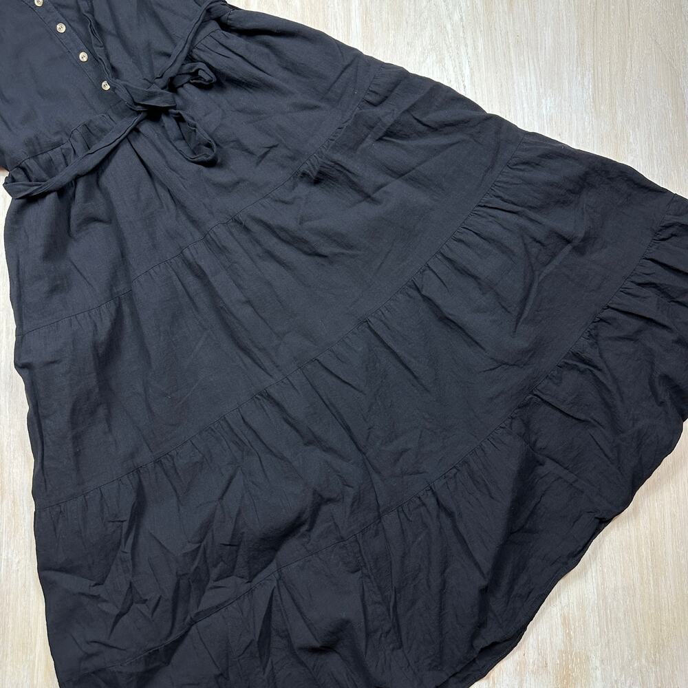 Baltic Born Black Maxi Dress 1XL Puff Sleeve Tiered Cottagecore Romantic Praire - Picture 9 of 13
